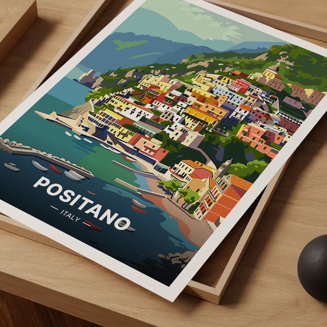 Positano Travel Poster, Italian Coastline Art Print - Image 3