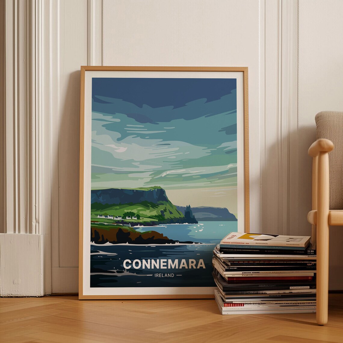 Connemara Landscape Travel Poster, County Galway Ireland
