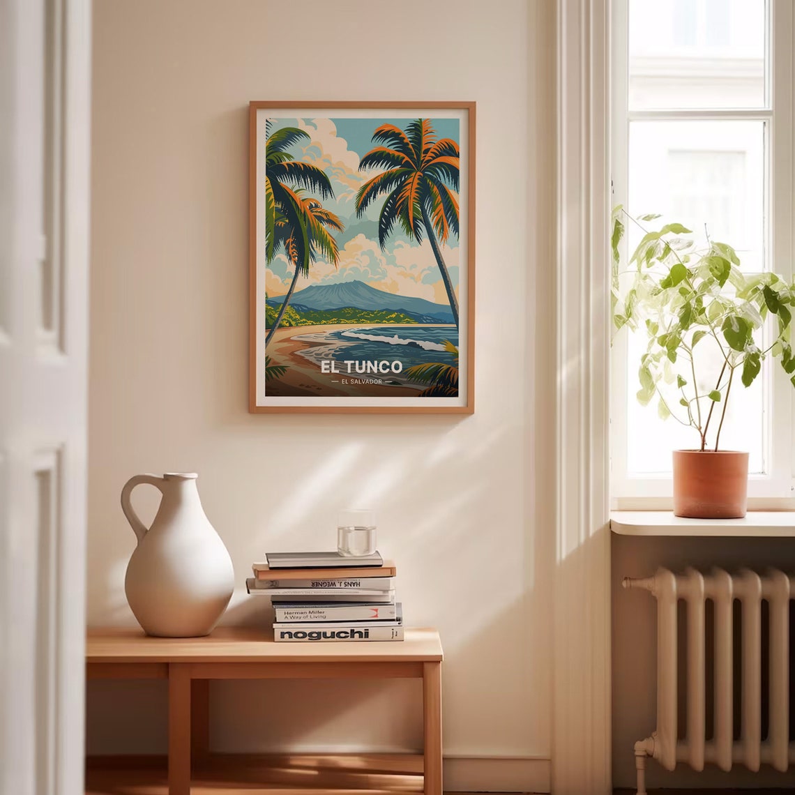 El Tunco El Salvador Beach Palms Volcano Surf Paradise Travel Poster - Image 4