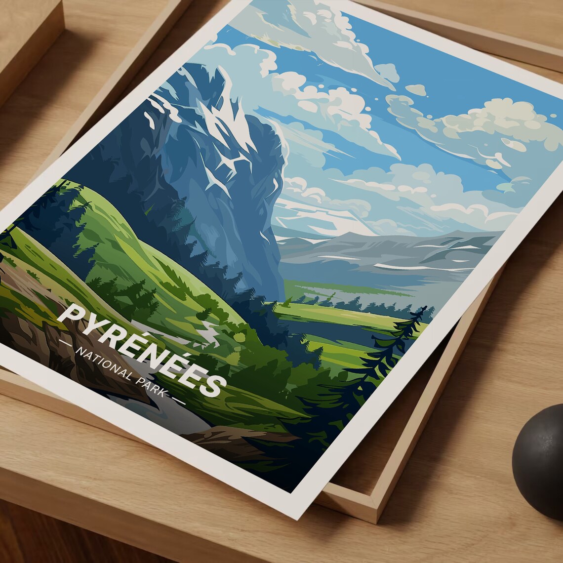 Scenic Pyrnes National Park Travel Poster, France - Image 3