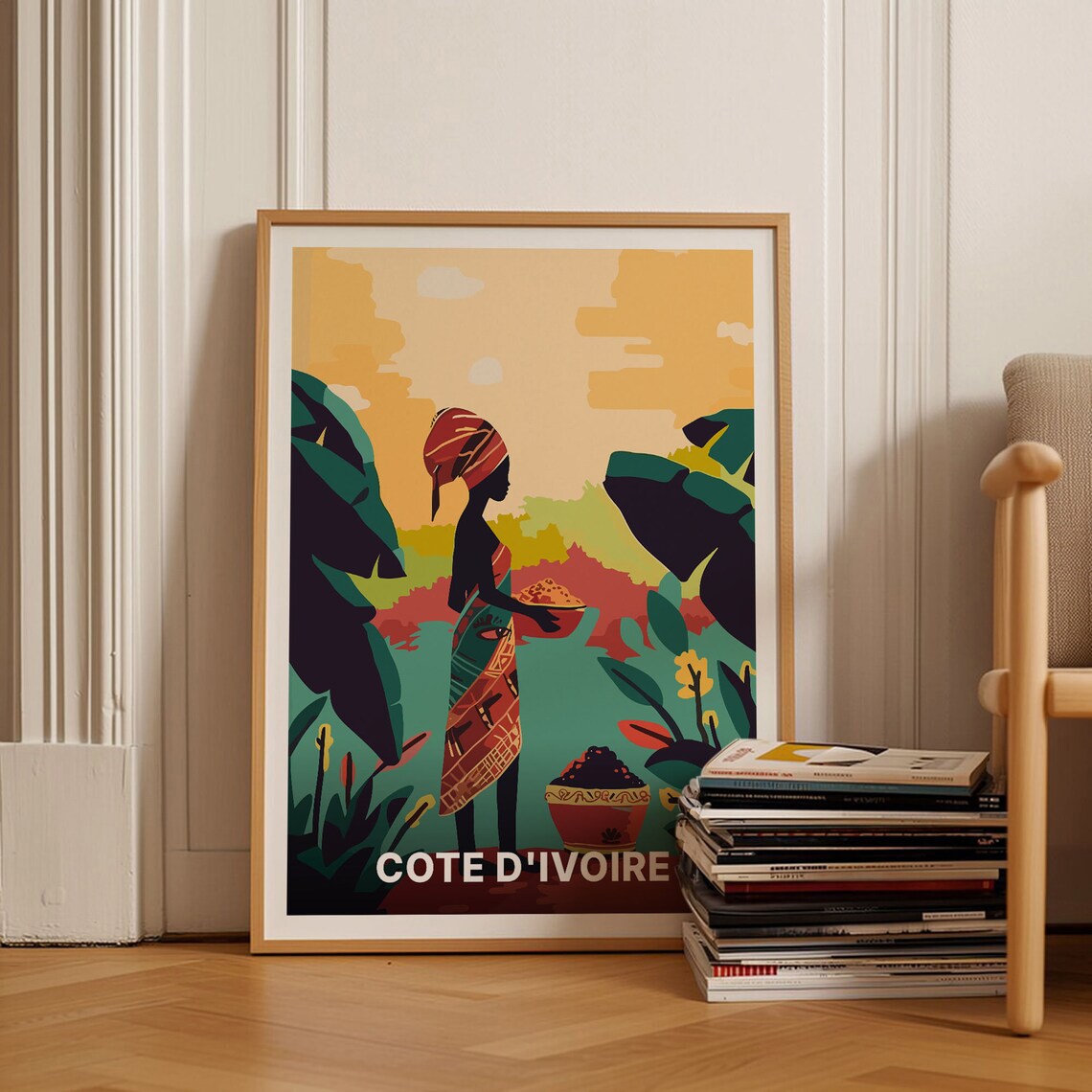 Cote Divoire Ivory Coast Vintage Travel Poster