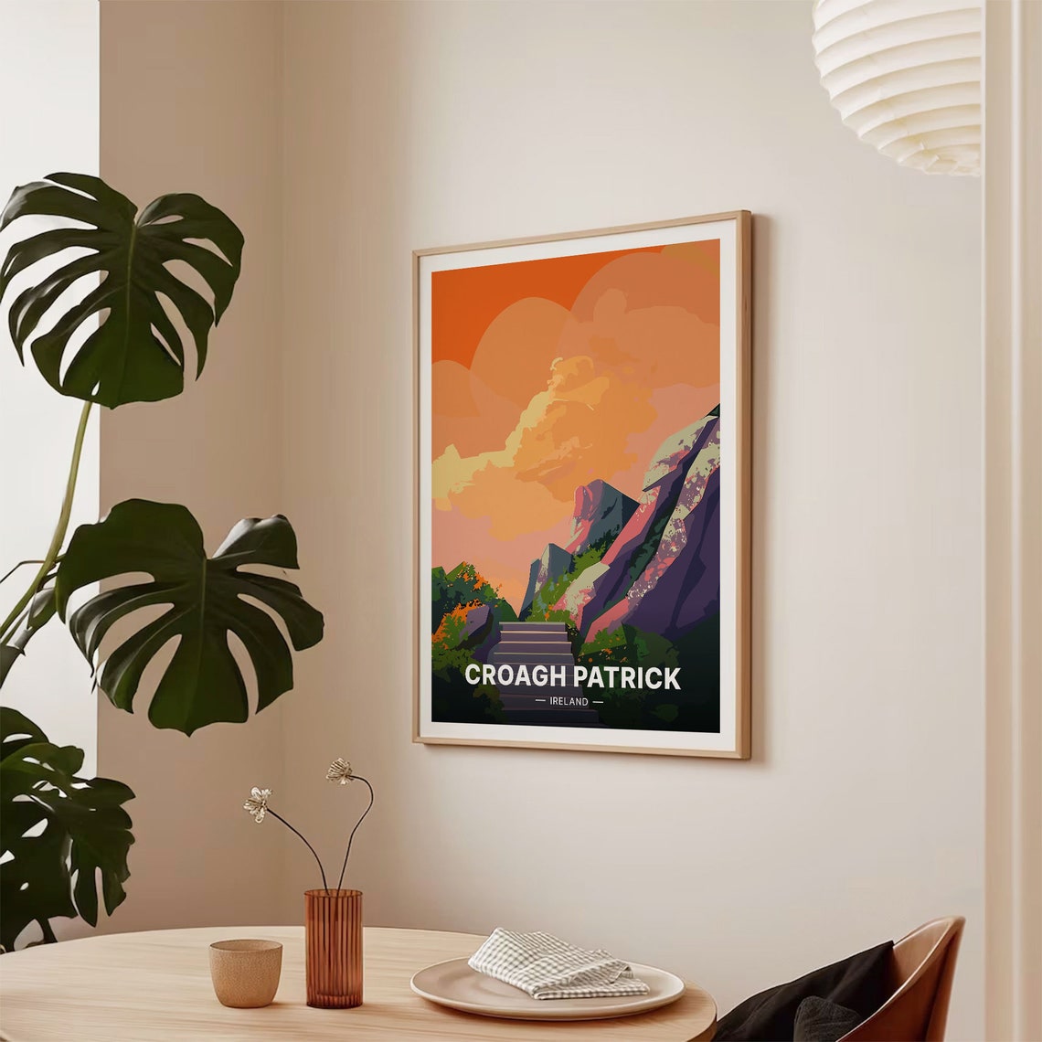 Croagh Patrick Ireland Holy Mountain Pilgrim Path Sunset Travel Poster - Image 2