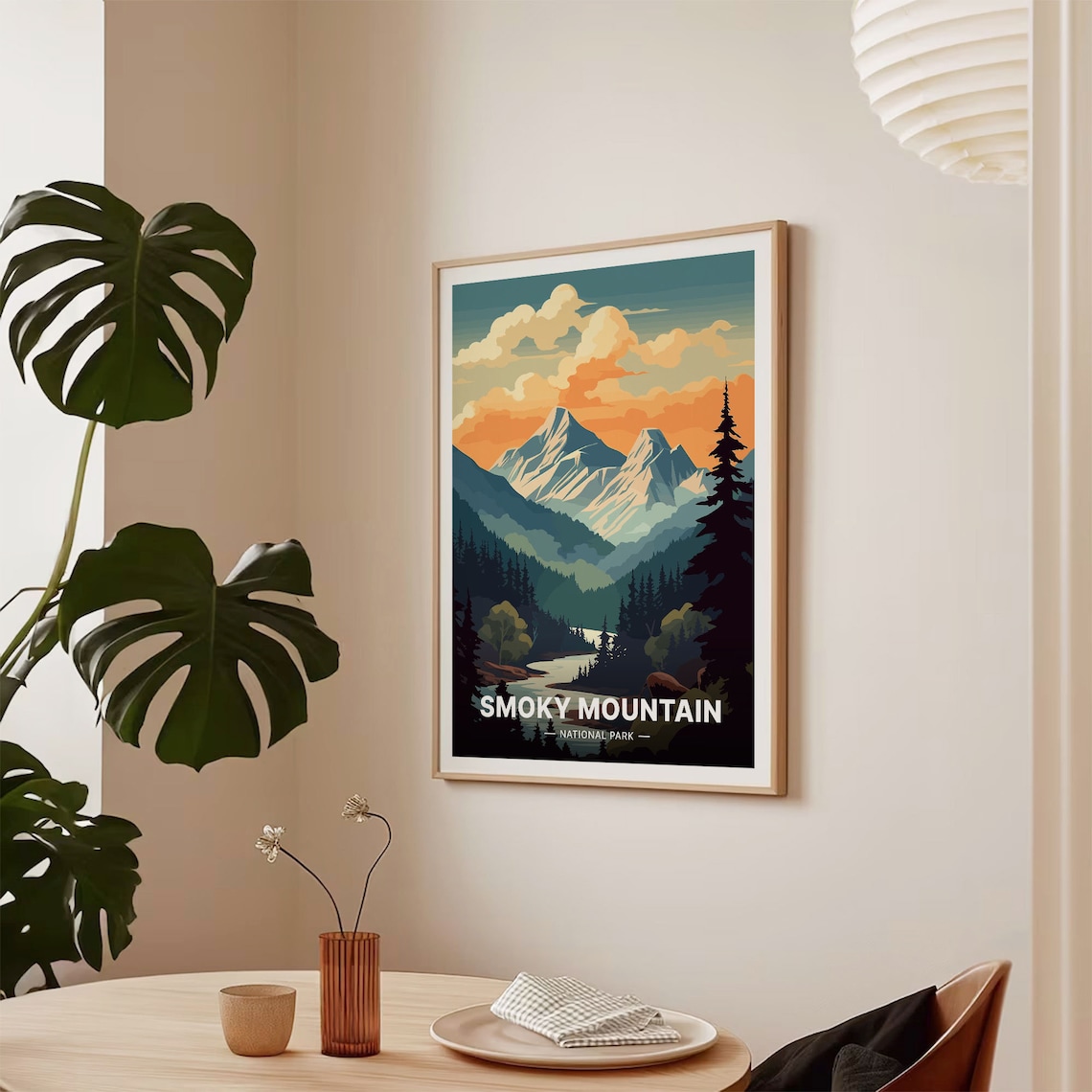 Great Smoky Mountains National Park Peaks River Vintage Travel Poster - Image 2