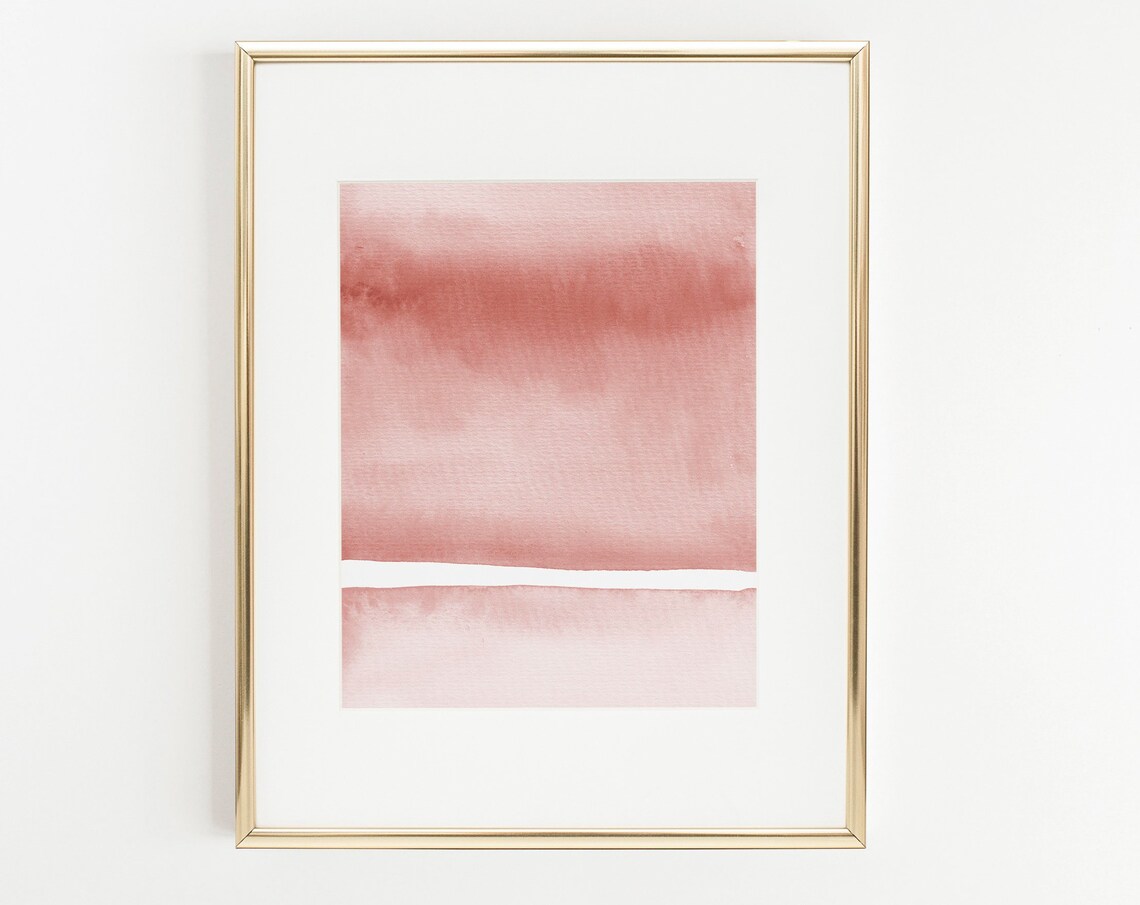 Blush Pink Abstract Watercolor Print, Modern Minimalist - Image 2