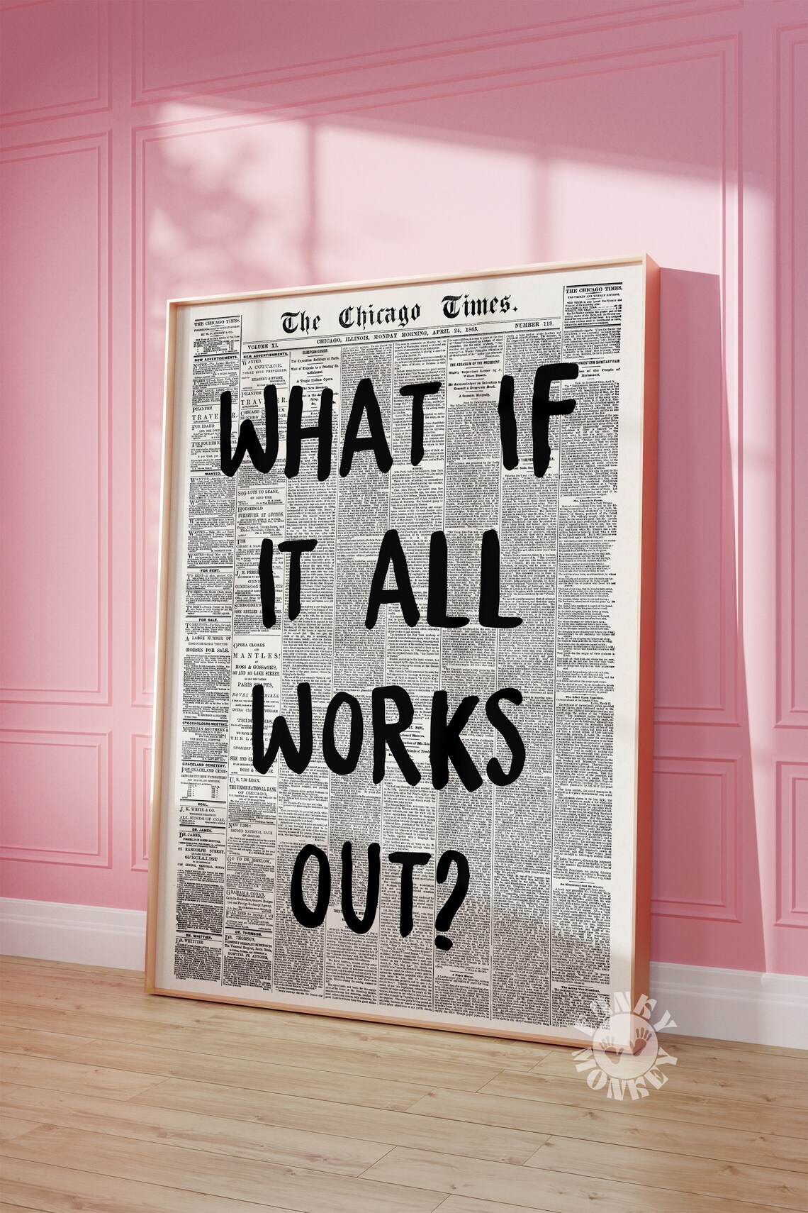 What If It All Works Out Retro Newspaper Art Print - Image 3