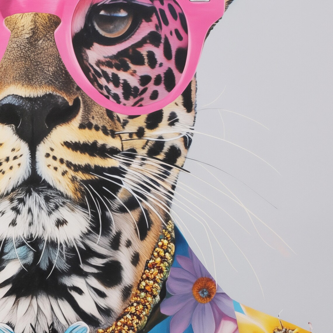 Leopard Funky Fashion Art Print, Maximalist Decor
