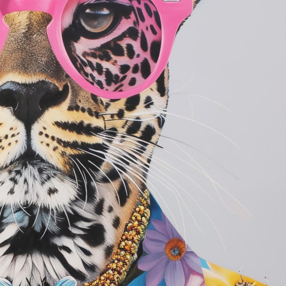 Leopard Funky Fashion Art Print, Maximalist Decor