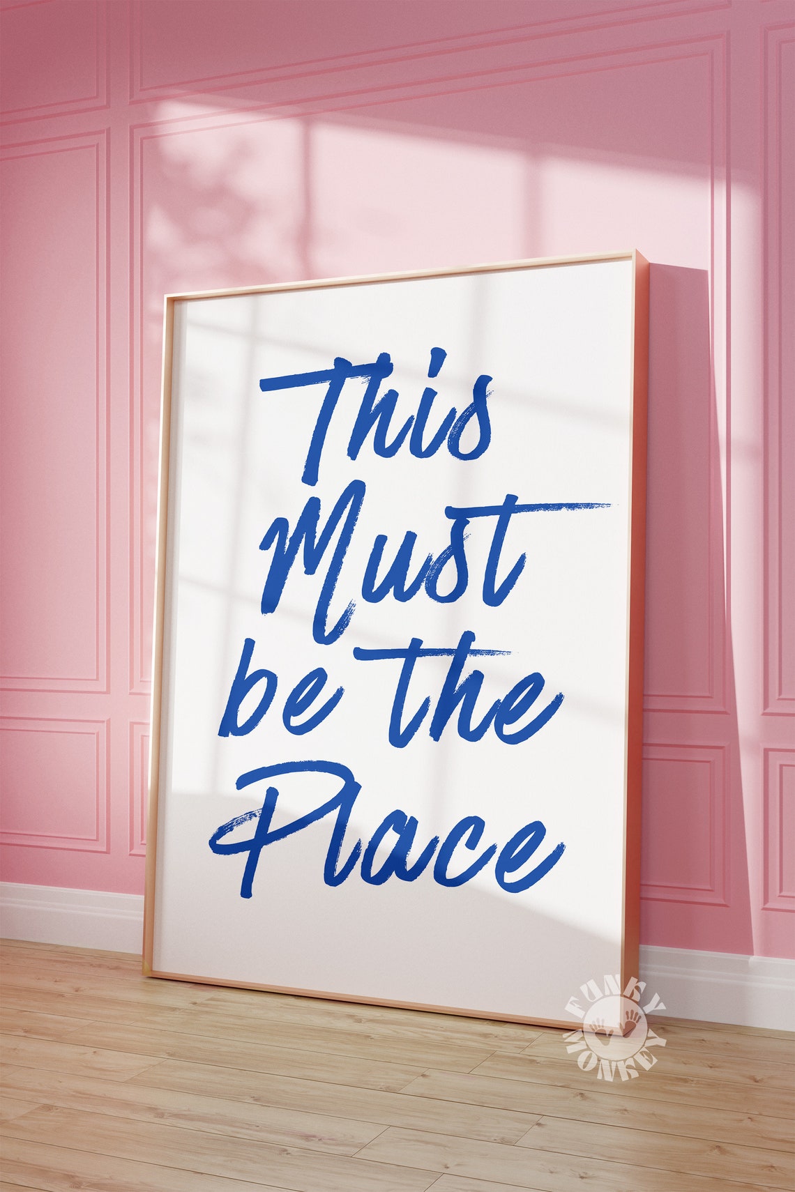 This Must Be the Place Blue Handwritten Typography Quote Poster - Image 3