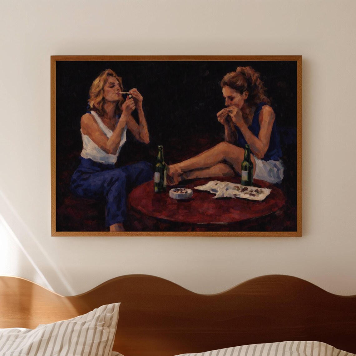 Abstract Women Smoking, Moody Fashion Poster