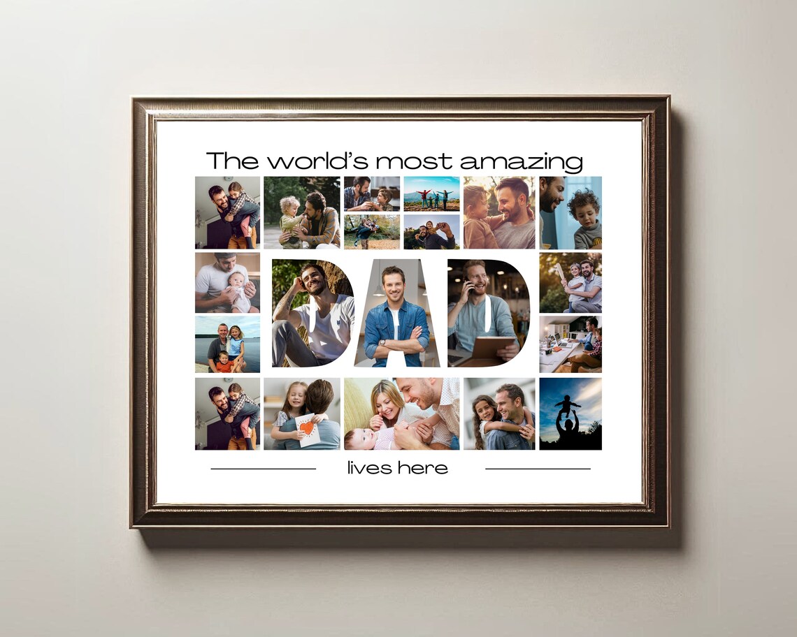 Dad Photo Collage Poster, Personalized Gift - Image 3