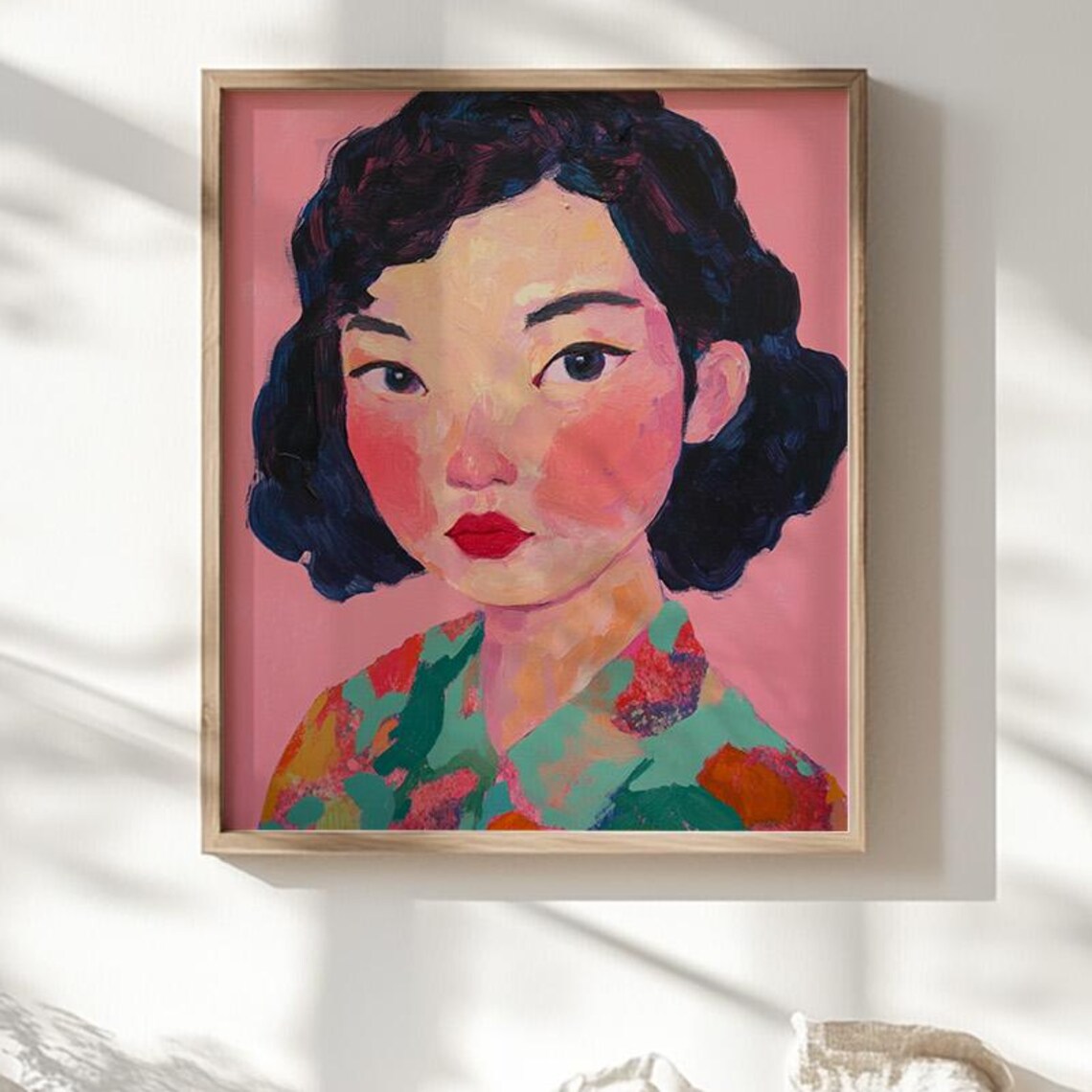 Asian Girl Art Print Modern Portrait Wall Decor