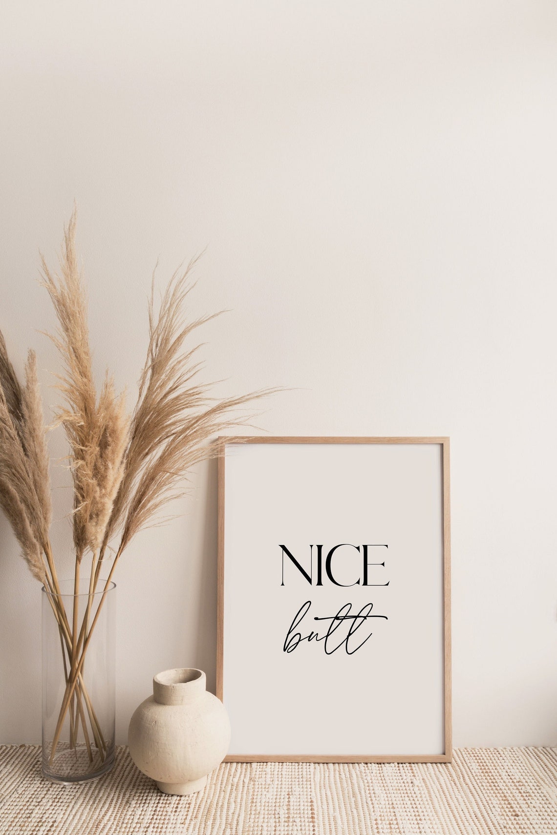 Nice Butt Cheeky Mixed Script Bathroom Humor Funny Quote Poster