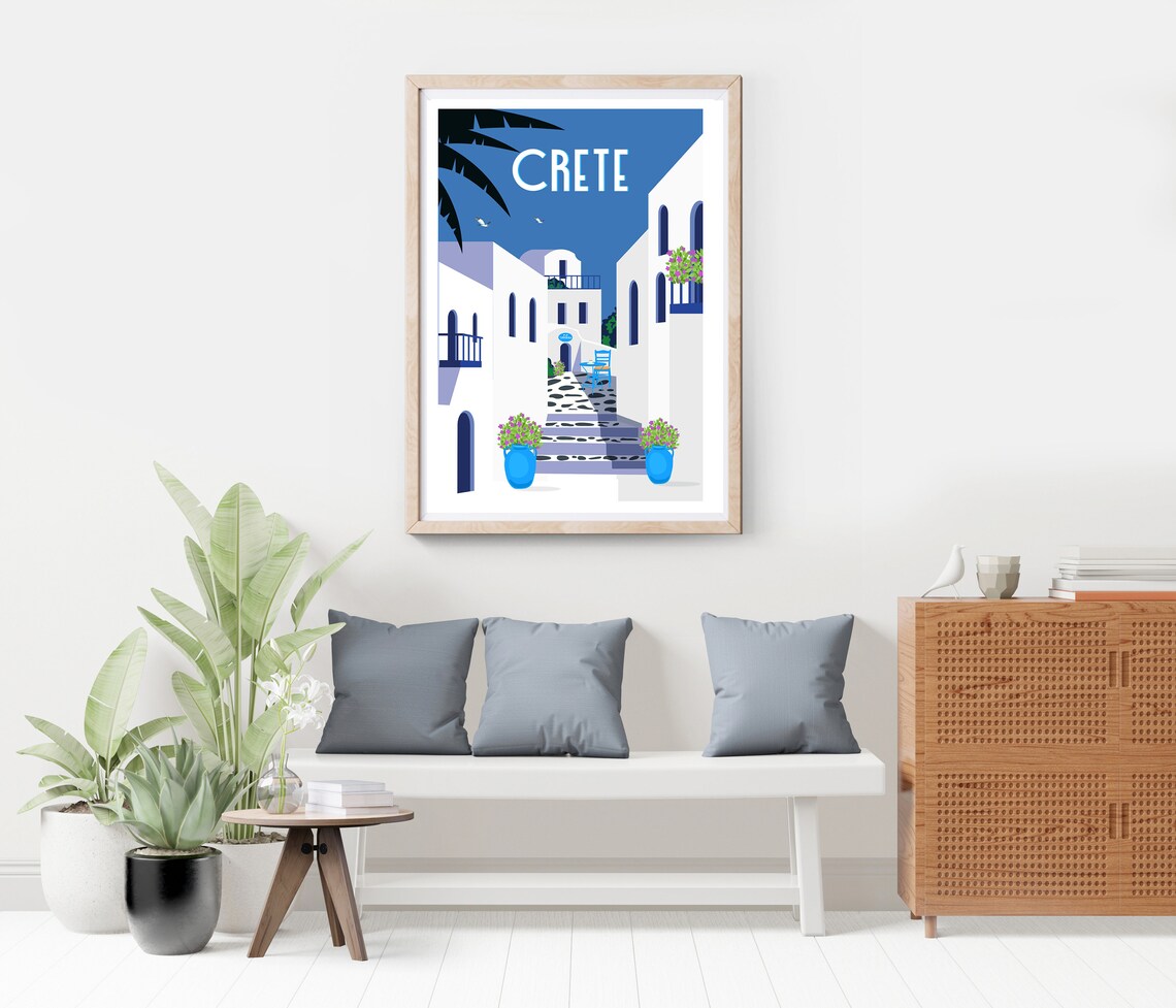 Crete Greek Islands Travel Poster, Coastal Decor - Image 2