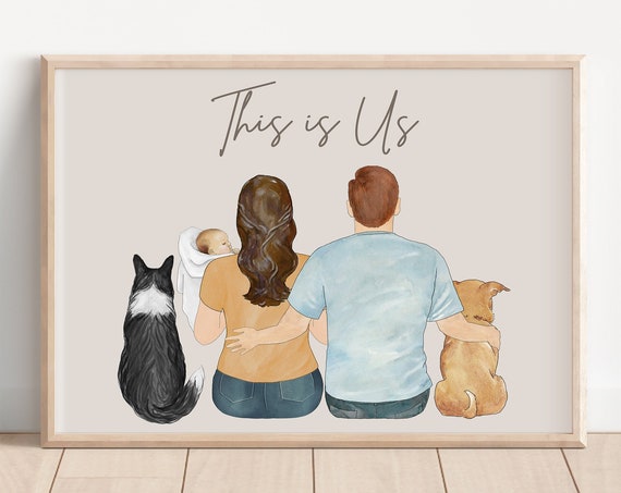 Personalized Gift For New Mom Mothers Day Gift First Time Mom Birthday Unique Gift For New Mom First Time Mother Print Family W Pets