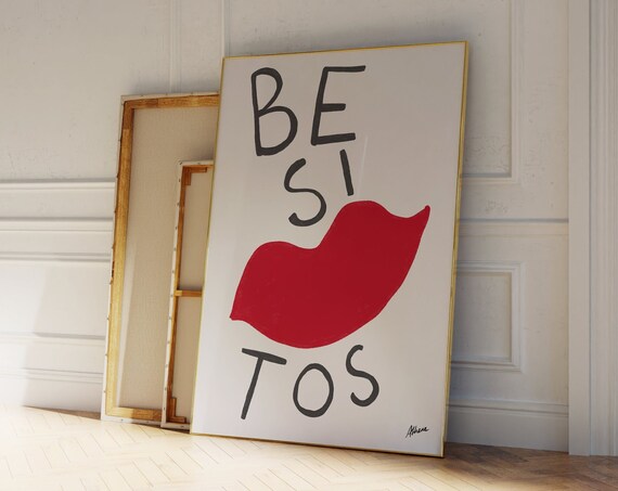Besitos Print Modern Wall Art Illustration Prints Mid Century Trendy Room Decor Apartment