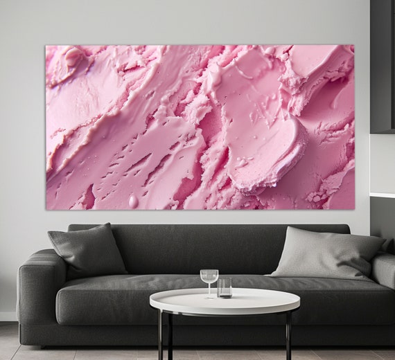 Pink Ice Cream Print Ice Cream Texture Painting Sweets Wall Decor Ice Cream Wall Art Ice Cream Poster Ice Cream Shop Decor