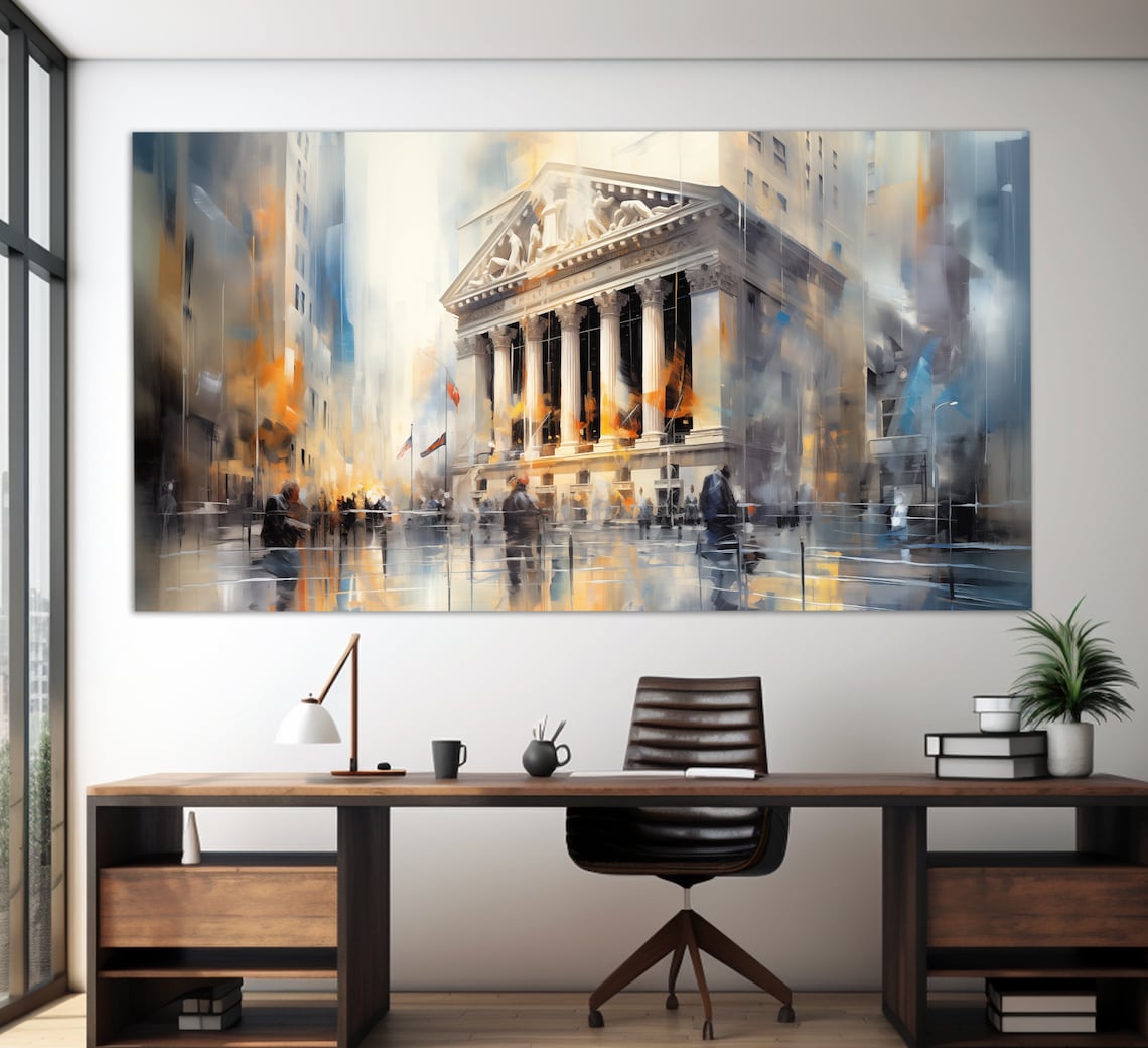 New York Stock Exchange Abstract Art Print, Wall Street