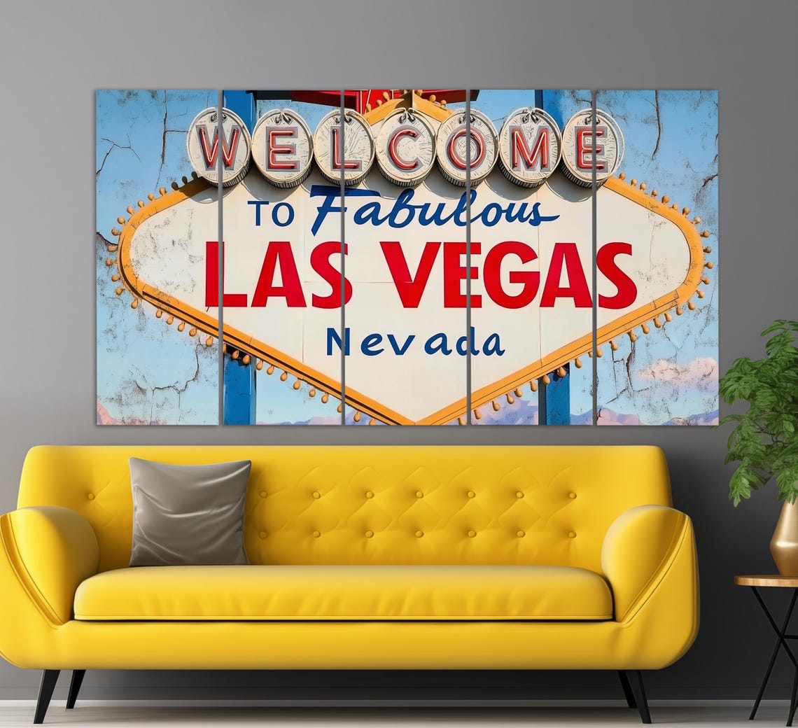 Welcome To Las Vegas Print Abstract Las Vegas Wall Art Las Vegas Sign Las Vegas Painting Las Vegas Art - Image 2