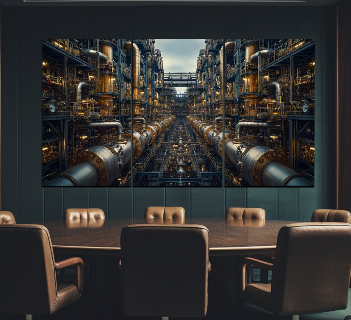 Industrial Abstract Factory Art Print, Engineer Office - Image 5