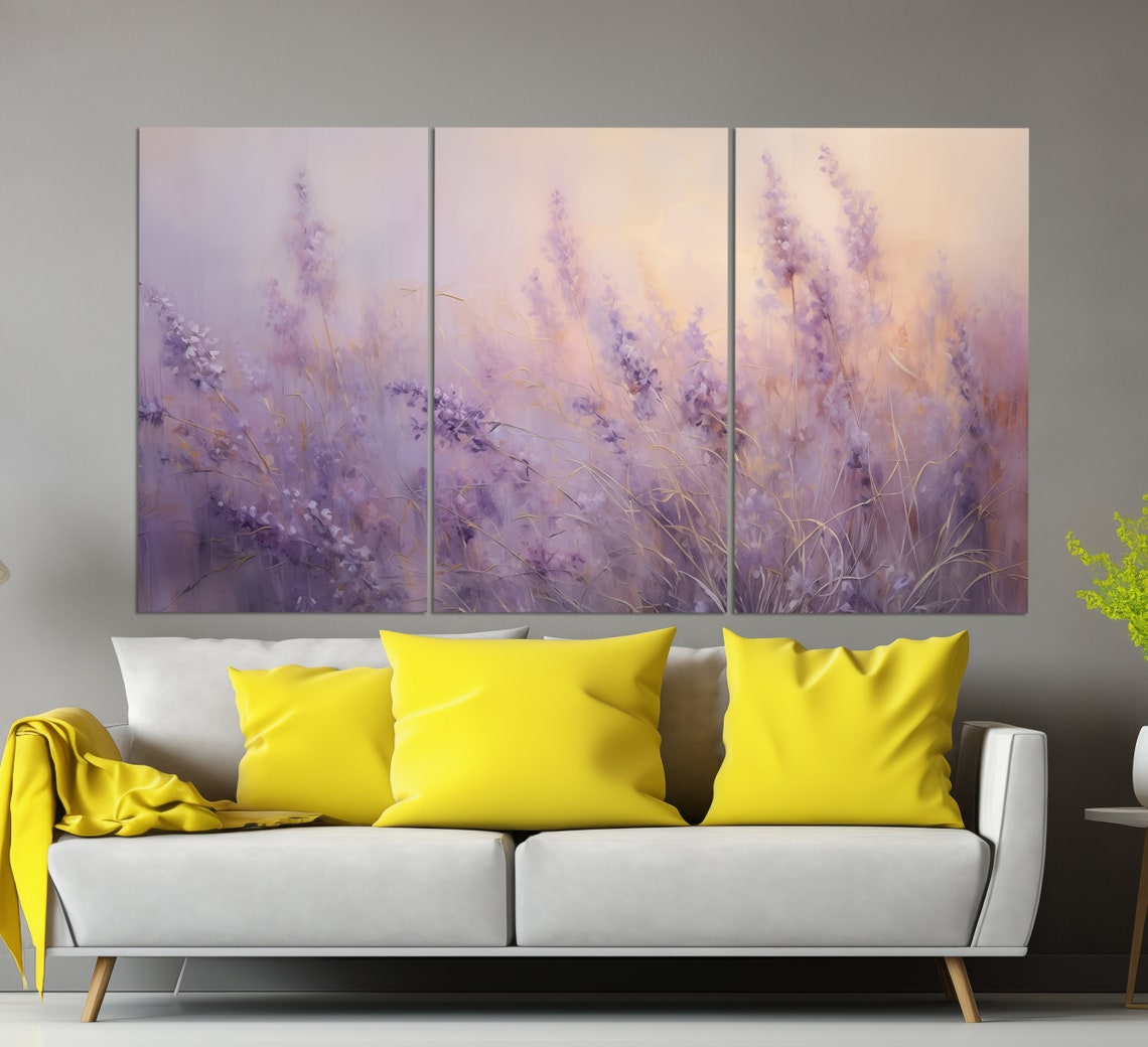 Soft Purple Lavender Bouquet Abstract Painterly Floral Wall Art Poster