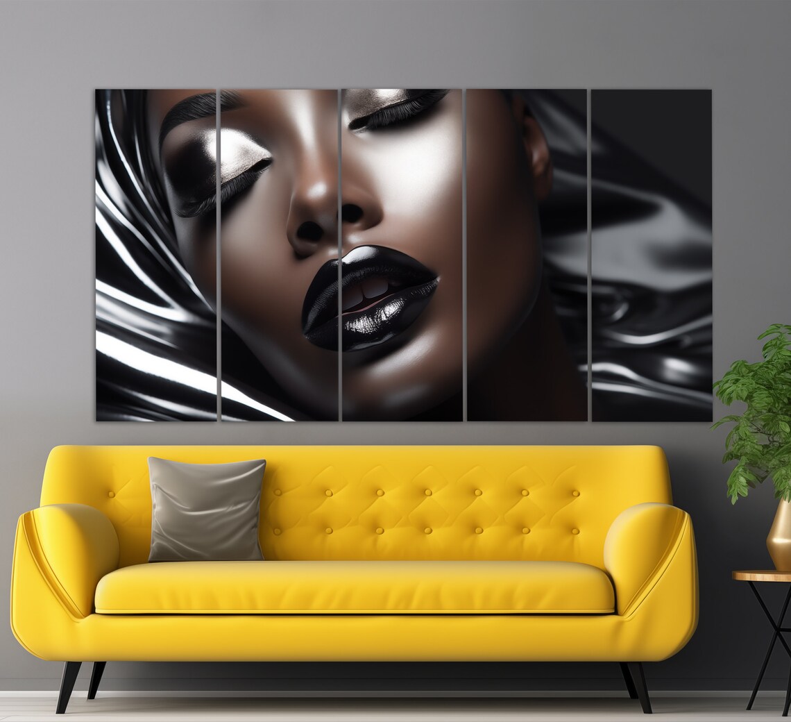 Abstract African Fashion Model, Makeup Studio Art Print - Image 2