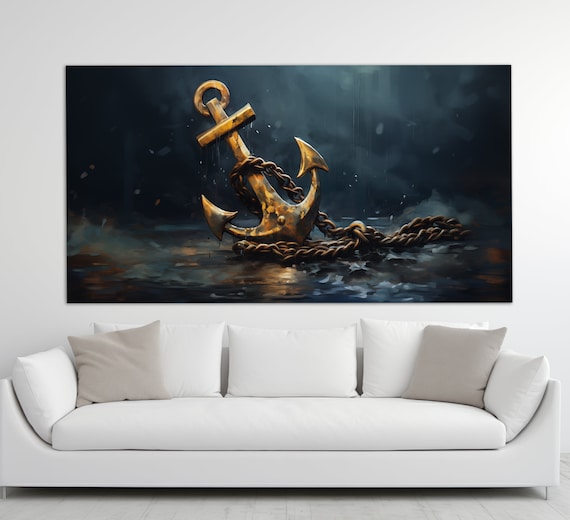 Abstract Anchor Print Yachting Wall Art Anchor Poster Skipper Gift Sailor Gift Nautical Art