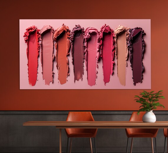 Lipstick Smears Shades Of Pink Beauty Salon Makeup Studio Wall Art Poster