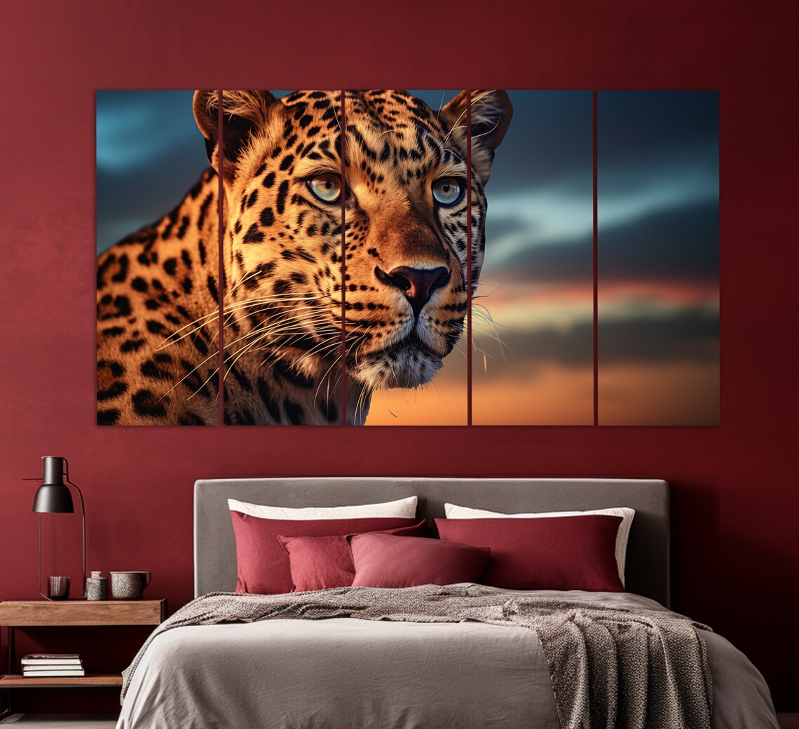 Leopard Portrait, Leopard Print Wall Art Print - Image 5
