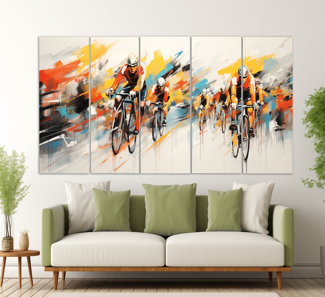 Abstract Cycling Print, Oil Painting Style Poster - Image 4