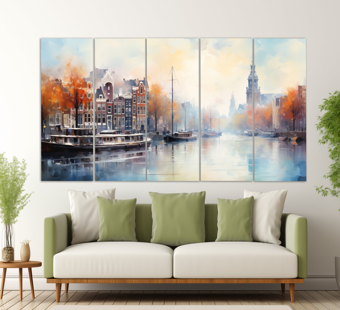 London Print In A Vintage Oil Painting Style Abstract London Wall Art London Painting Great Britain Wall Art England - Image 2