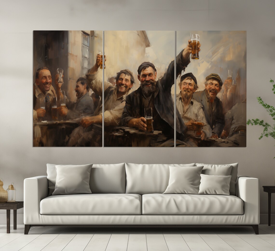 Vintage Irish Pub Beer Scene, Retro Wall Art Print - Image 3