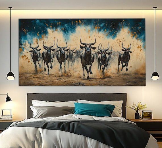 Running Oryxes Print Animals Wall Art Oryx Painting Oryx Poster Oryx Wall Art Animals Art African Animals Poster