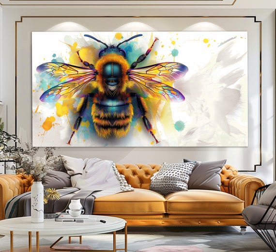 Abstract Bee Print Bees Wall Art Bee Painting Honey Farm Wall Decor Bee Poster Beekeeper Gift Beekeeping Wall Art