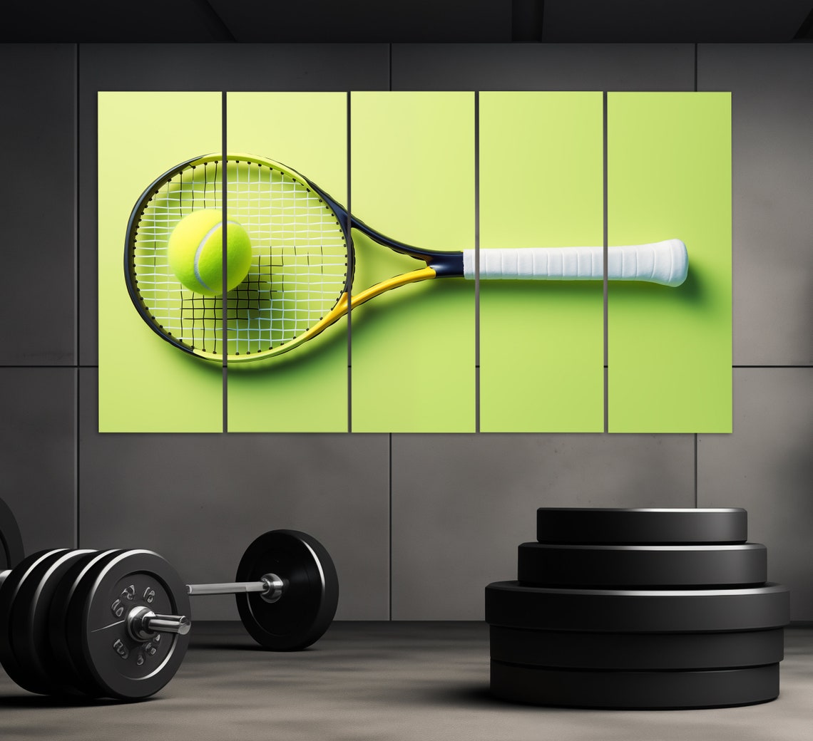 Minimalist Tennis Wall Art Tennis Racket Print Tennis Art Tennis Poster Tennis Fan Gift Tennis Club Wall Decor - Image 2