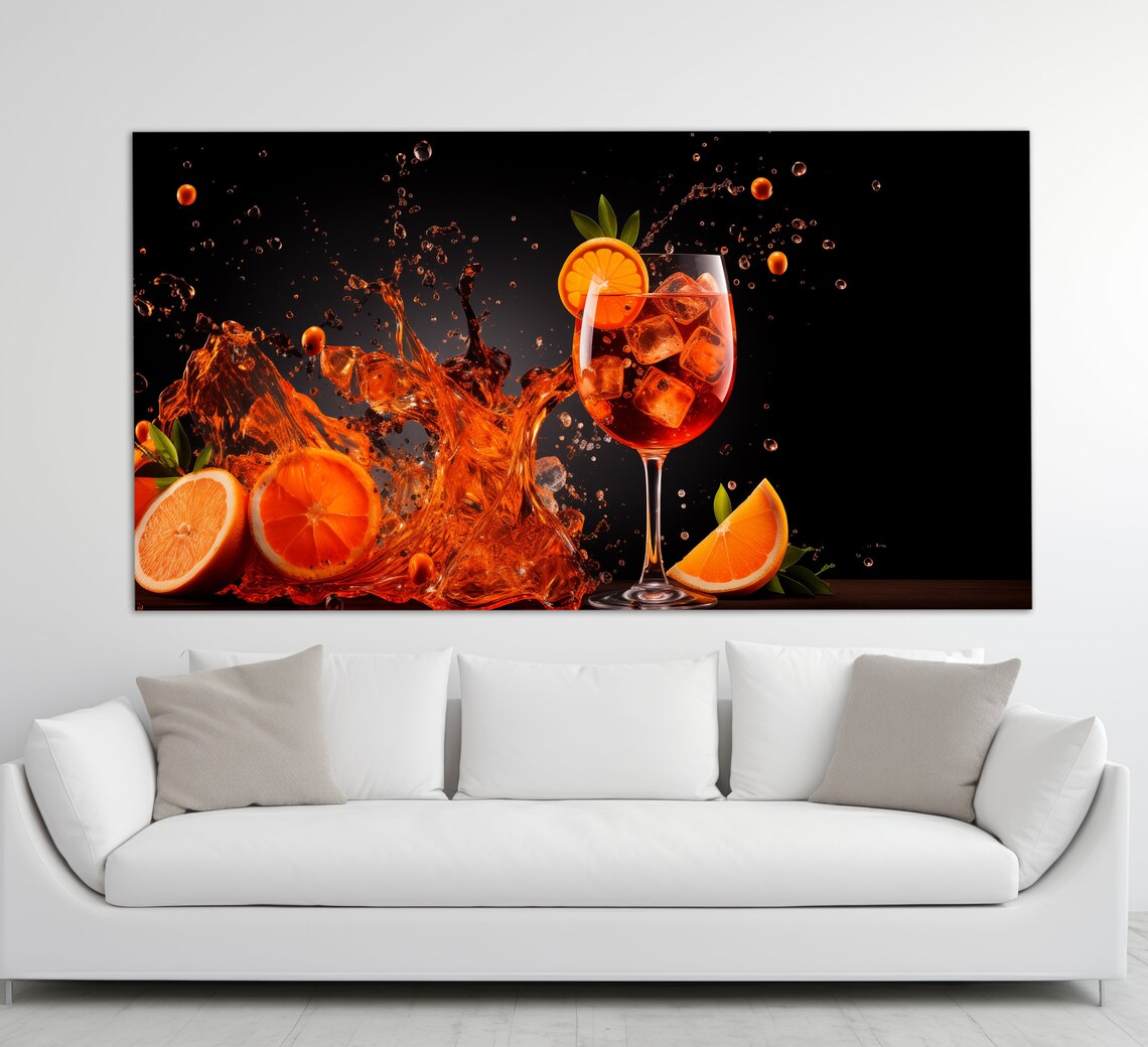 Aperol Spritz Abstract Cocktail Bar Art Print - Image 3
