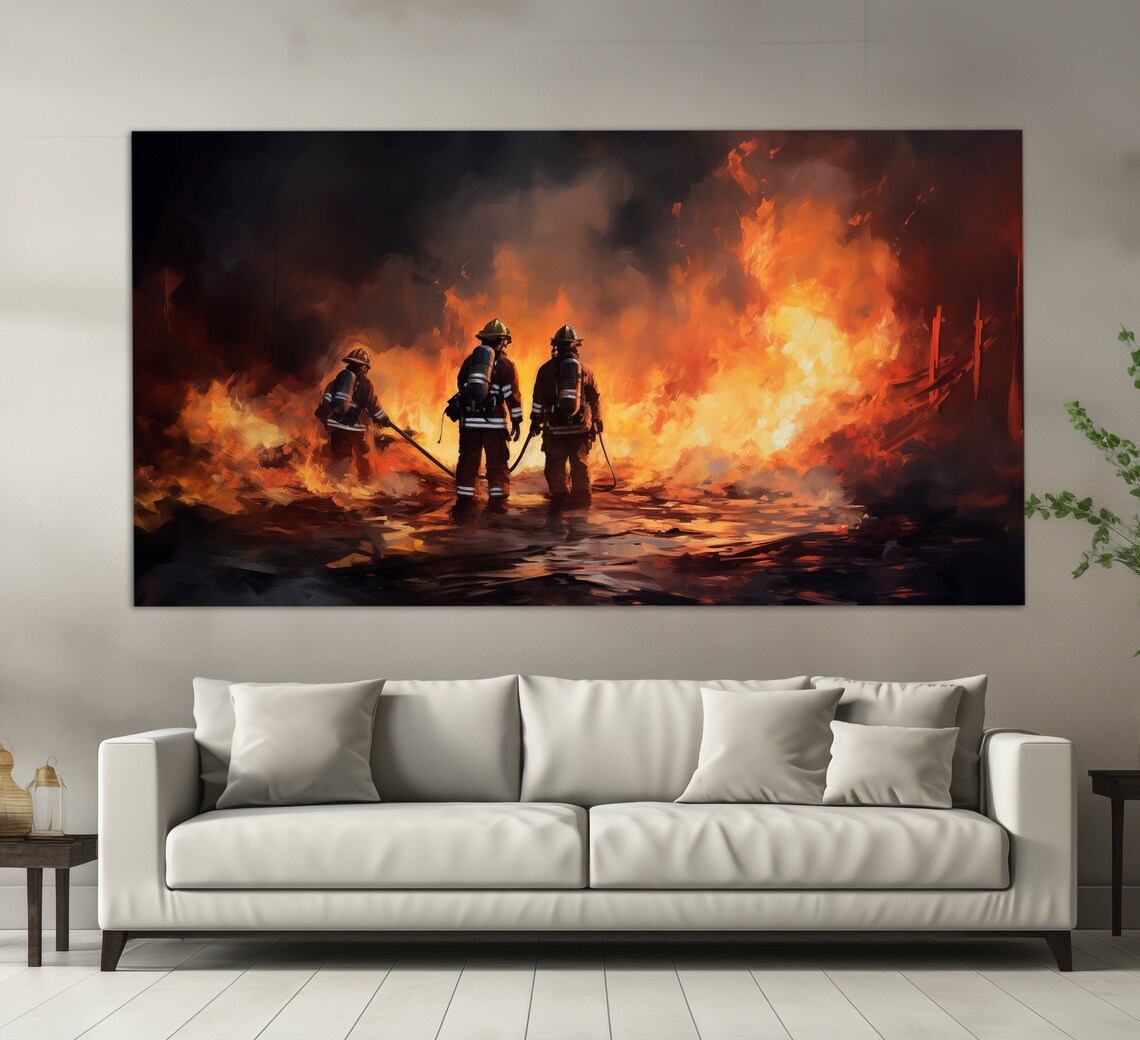 Firefighting Art Print, Firefighter Gift