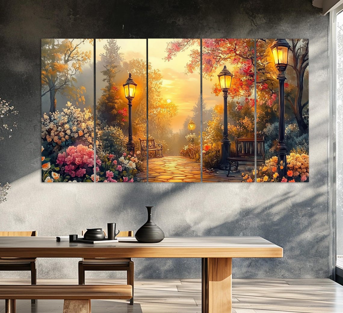 Scenic Park In Provence France Print In A Vintage Oil Painting Style Abstract Provence Wall Art France Painting French Wall Art - Image 2