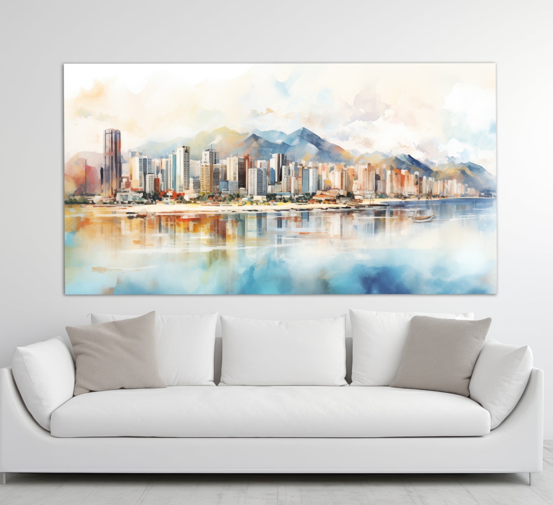 Busan Print In A Vintage Oil Painting Style Abstract Busan Wall Art South Korea Painting Busan Poster South Korea Print