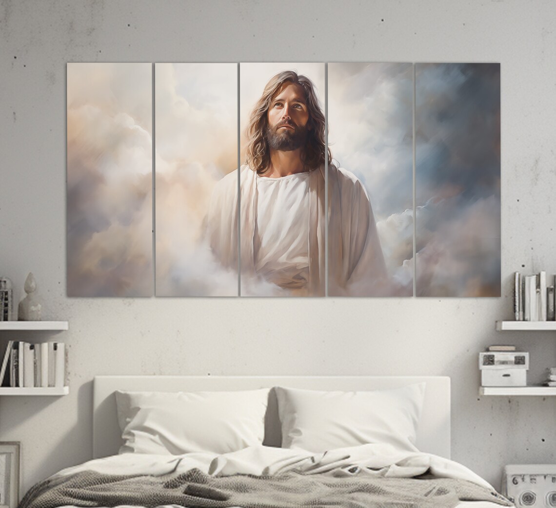 Jesus Christ Vintage Oil Painting Style Print - Image 2