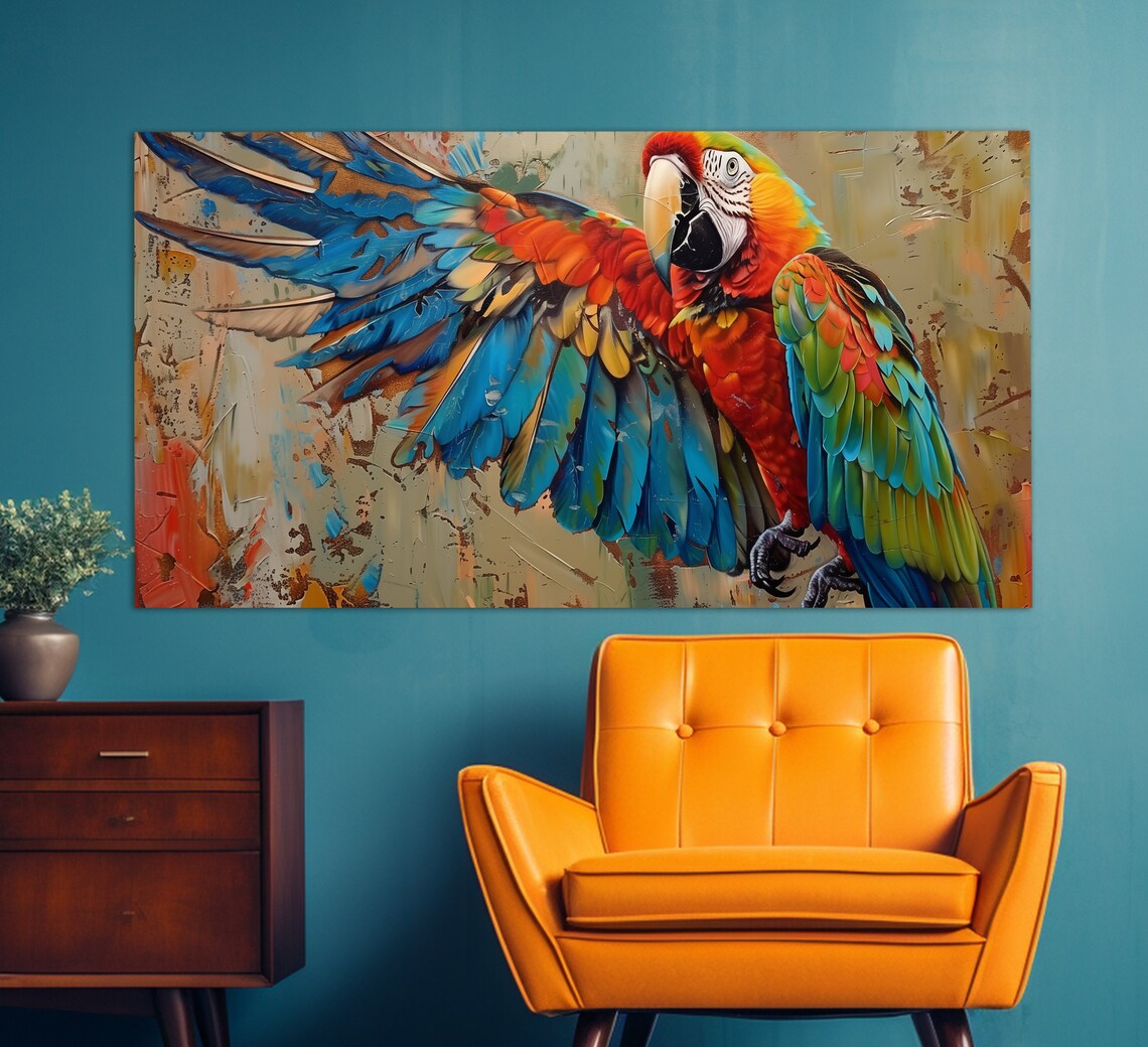 Macaw Parrot Art Print, Wildlife Wall Decor Poster - Image 2