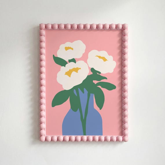 Danish Pastel Flower Vase Print Cute Dopamine Decor Girl Apartment Art Digital Download