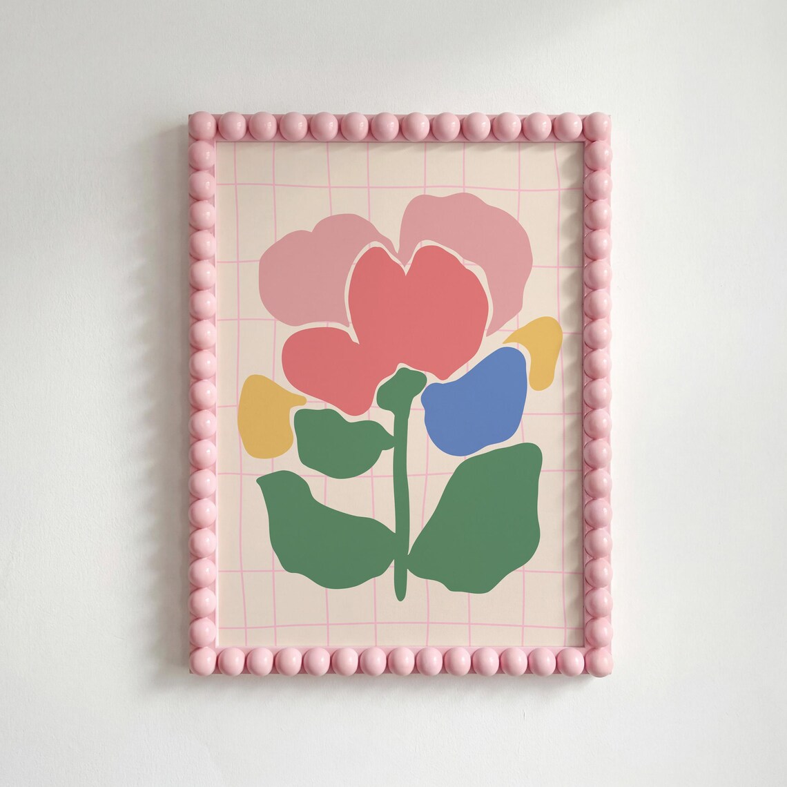 Abstract Botanical Pastel Flower Danish Boho Floral Art Decor Poster