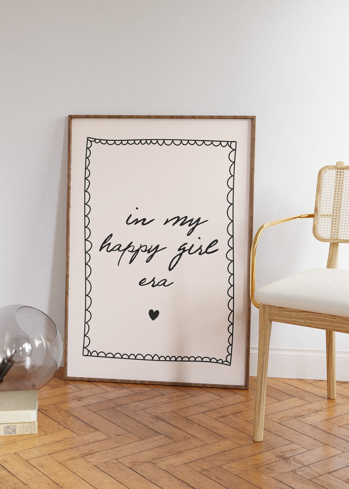 In My Happy Girl Era Joyful Script Heart Sweet Typography Poster - Image 2