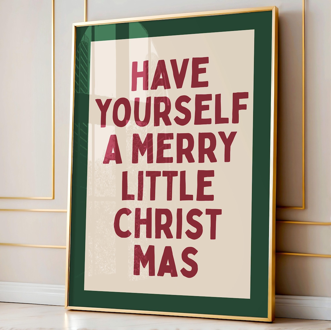 Have Yourself A Merry Little Christmas Red Green Quote Poster - Image 2