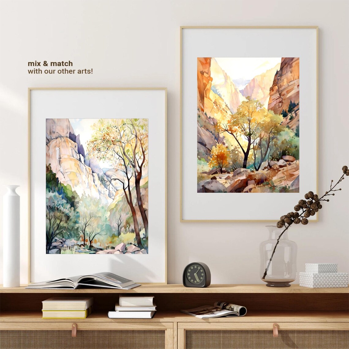 Zion National Park Utah Watercolor Art Print - Image 3