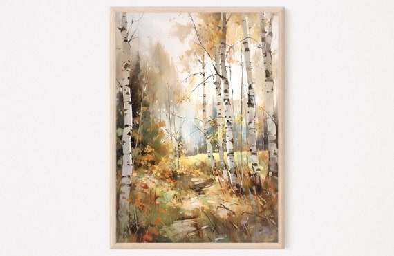 Watercolor Birch Tree Painting Art Print Home Decor Gift Idea