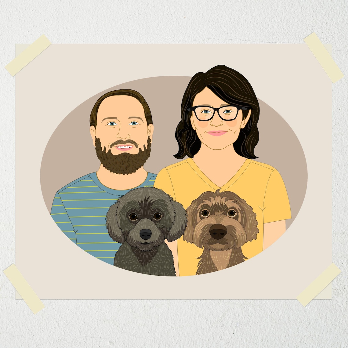 Gift Certificate Couples Portrait With 2 Pets - Image 2