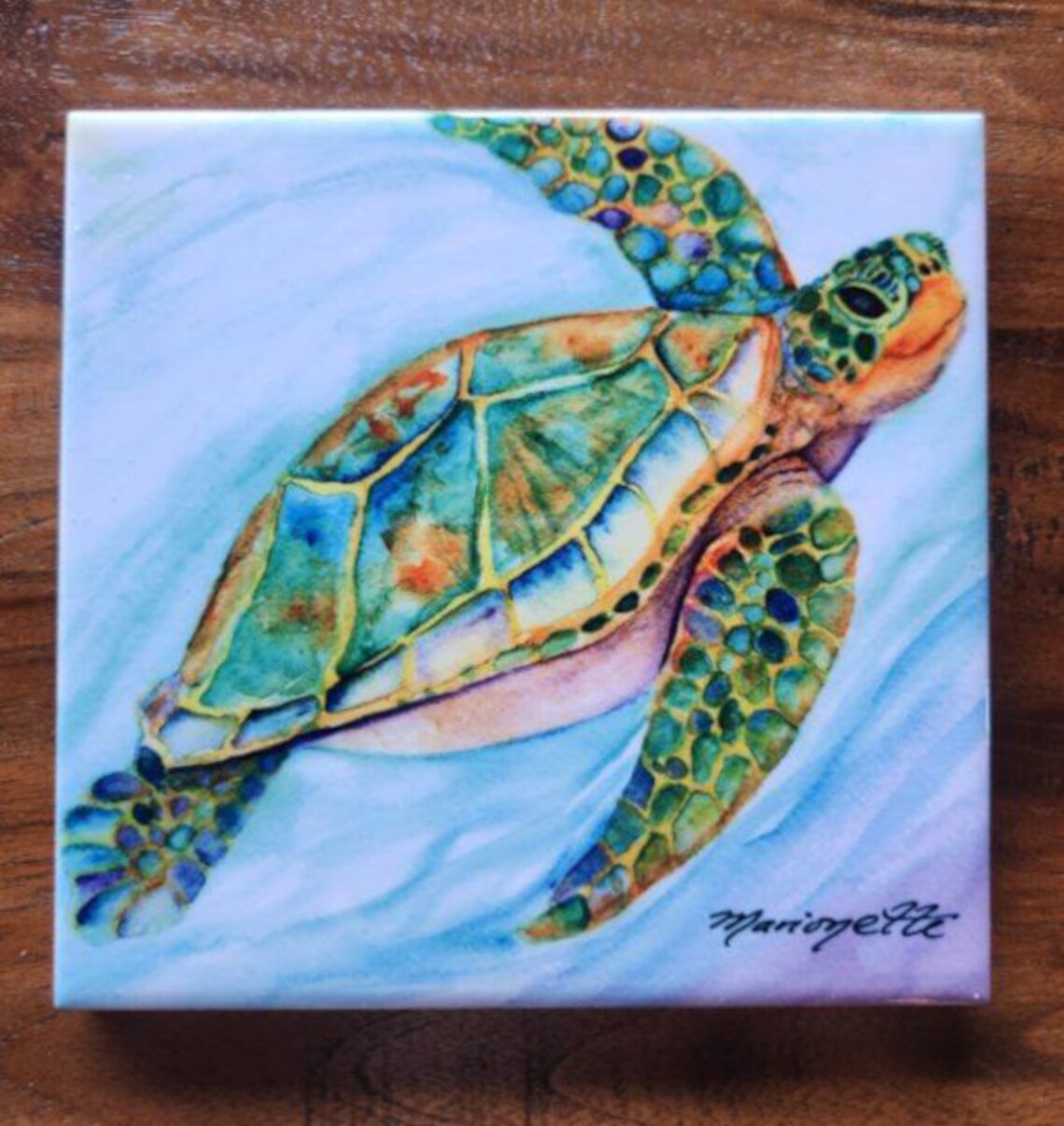 Swimming Sea Turtle Kauai Hawaii, Marionette Art Print