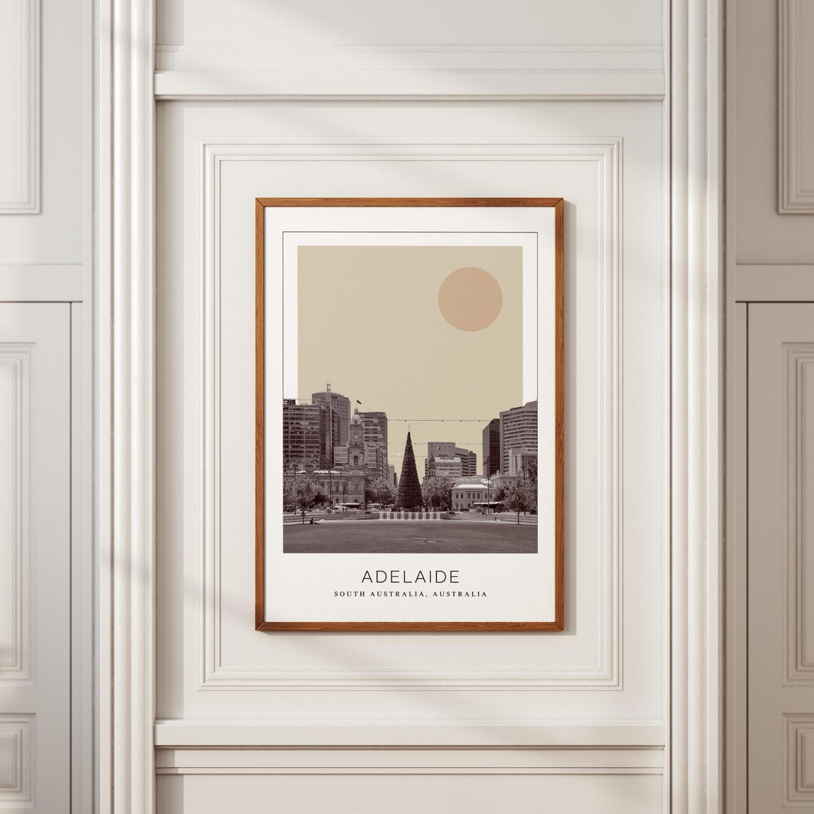 Adelaide Australia Skyline With Town Hall Clock Tower View Poster - Image 2