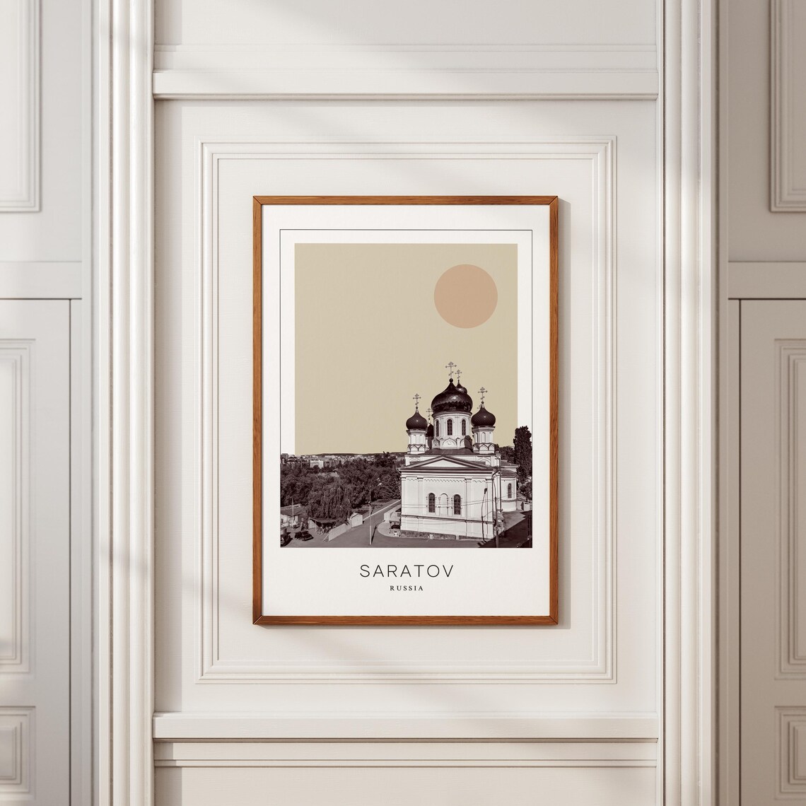Saratov Onion Dome Orthodox Church Minimalist Russia Travel Poster - Image 2